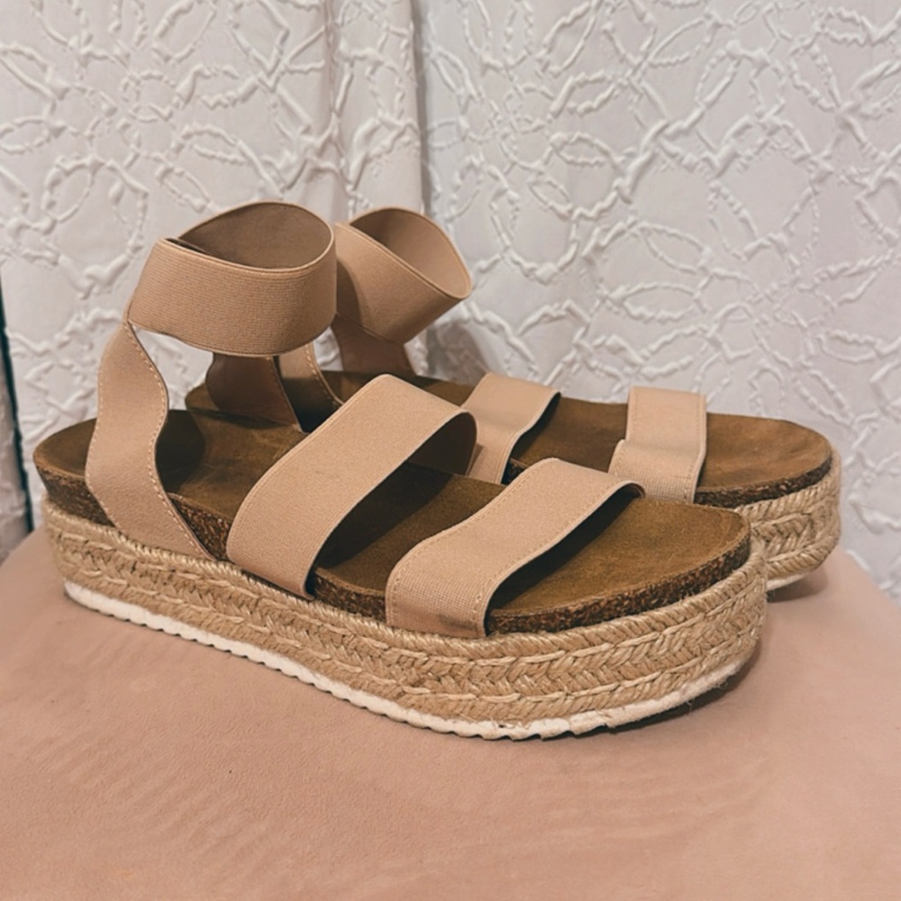 Steve Madden Kimmie Flatform Espadrille Sandals- Size 9